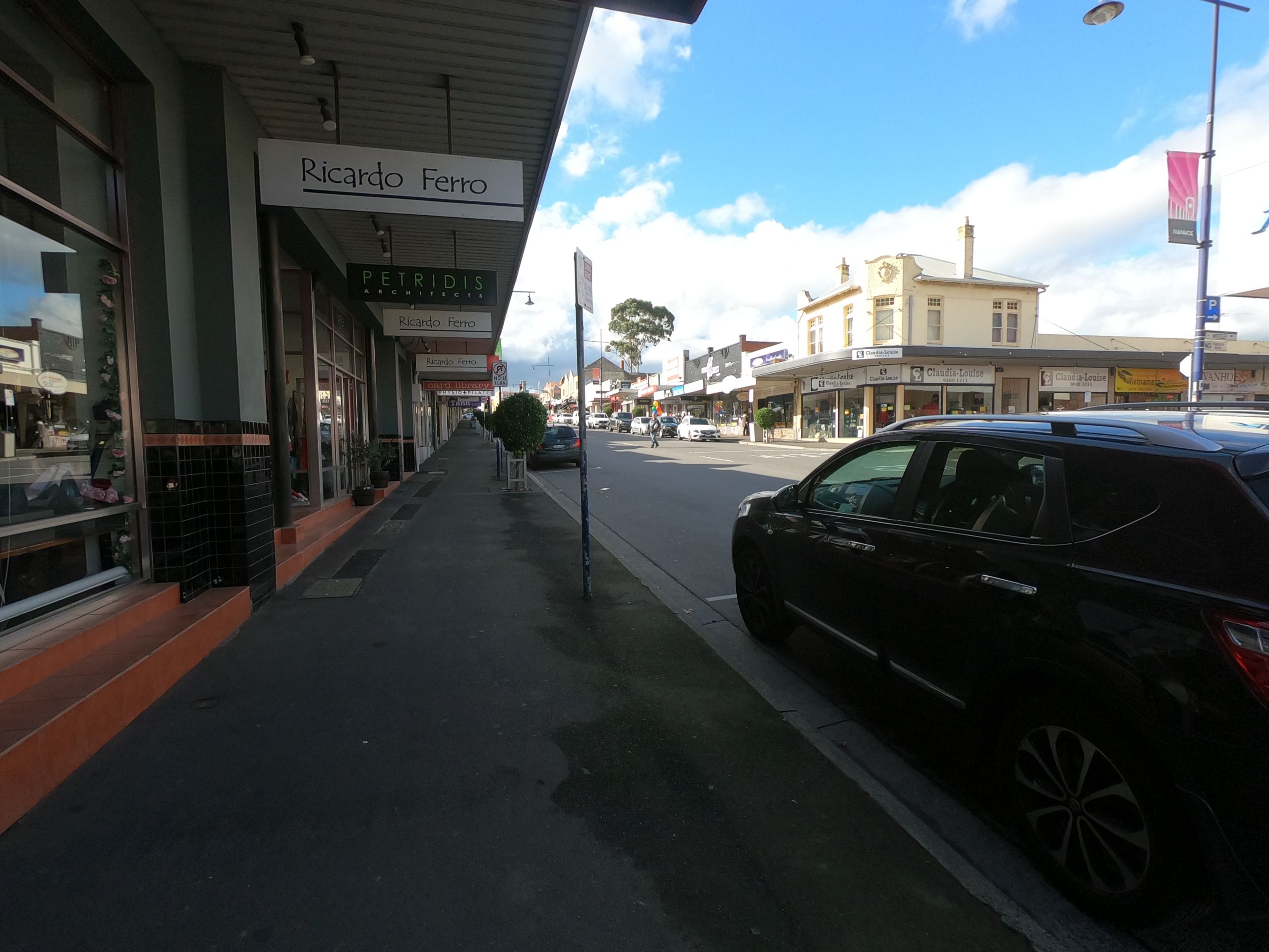 A third angle of the main street of Ivanhoe with no people visible.